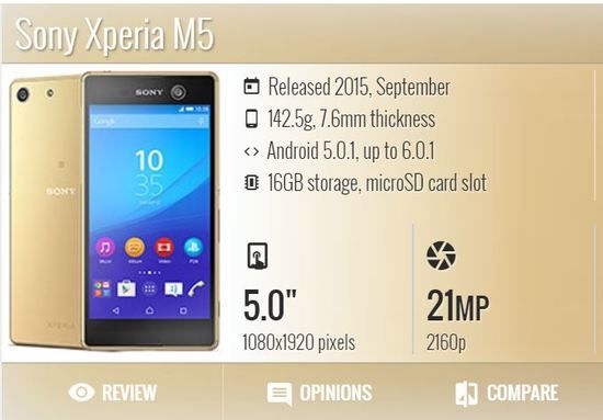 Sony Xperia M5 precio caracteristicas opiniones