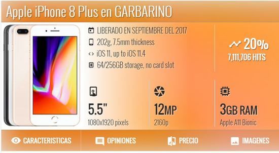 celular Iphone 8 Plus Caracteristicas y Precio en Argentina Garbarino