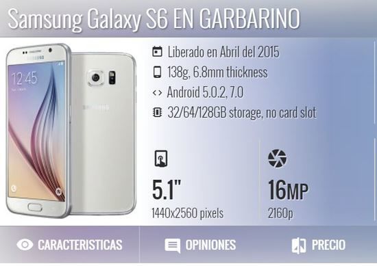 Celular Samsung Galaxy S6 Características Precio Garbarino