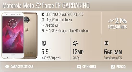 Motorola Moto Z2 Force Comprar celulares por Internet en Garbarino